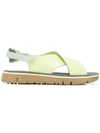 Camper Oruga Criss-cross Sandals In Yellow