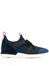 Moncler Emilien Suede And Rubber-trimmed Mesh Sneakers In Blue