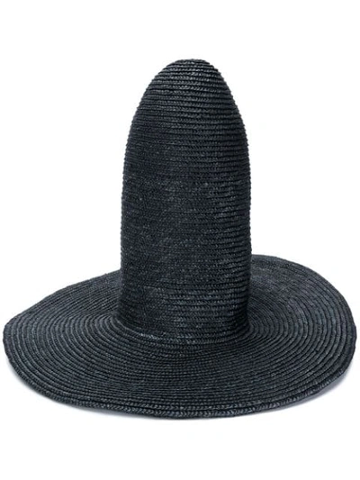 A.w.a.k.e. Tall Straw Hat In Black