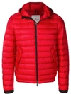 Moncler Hooded Padded Jacket In Red