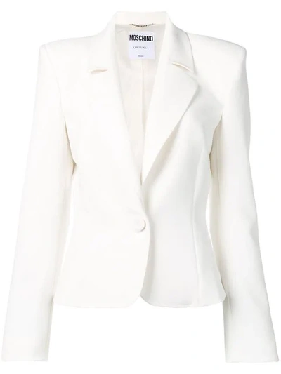 Moschino Single Breasted Blazer In White