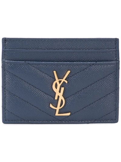 Saint Laurent Monogram Card Case - Blue