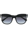 Valentino Square Sunglasses In Black