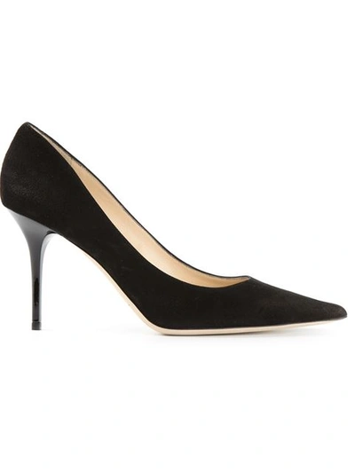 Jimmy Choo Abel 100 Suede Pumps In Black