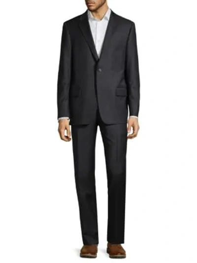 Hickey Freeman Classic-fit Wool Suit In Charcoal