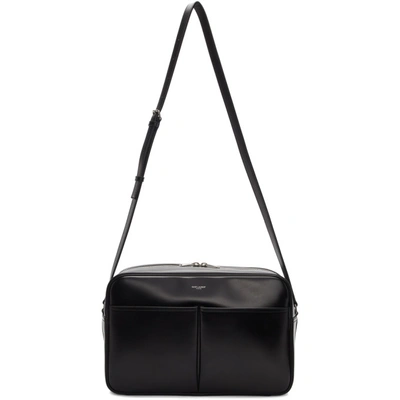 Saint Laurent Black Brooklyn Messenger Bag In 1000 Black