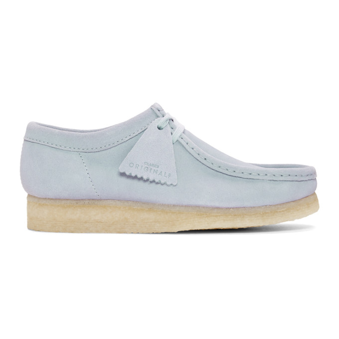Clarks Originals Blue Suede Wallabee Moccasins In Cool Blue S | ModeSens