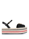 Gucci Lilibeth Gg Platform Espadrille Sandal In Black