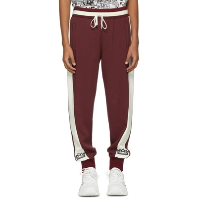 Dolce & Gabbana Dolce And Gabbana Burgundy And White Stripe Lounge Pants