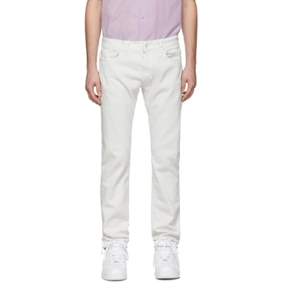 Off-white Tasseled Belted Mid-rise Skinny Jeans In White