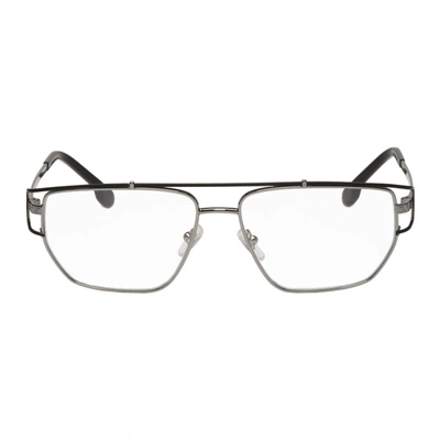 Versace Gunmetal Greek Wire Glasses In 1256 Gunmet