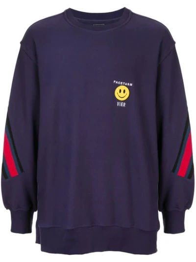 Vier Panelled Contrast Trim Sweatshirt In Purple