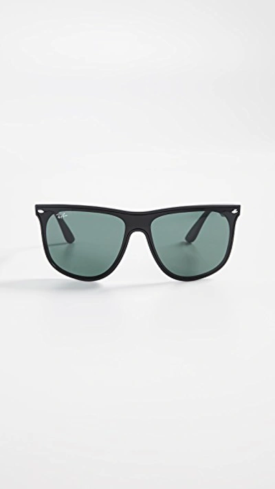 Ray Ban Rb4447n Blaze Flat Top Sunglasses In Matte Black