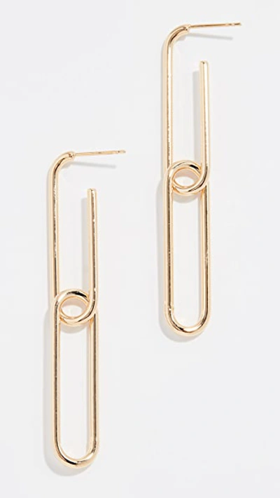 Cloverpost Fasten Earrings In Yellow Gold