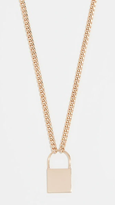 Zoë Chicco 14k Large Padlock Small Curb Chain Necklace