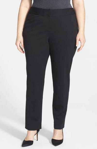 Vince Camuto Stretch Trousers In Rich Black