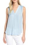 Vince Camuto Rumpled Satin Blouse In Bluebell