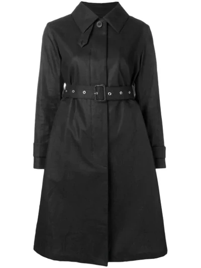 Mackintosh Black Storm System Linen Single-breasted Trench Coat Lm-061b