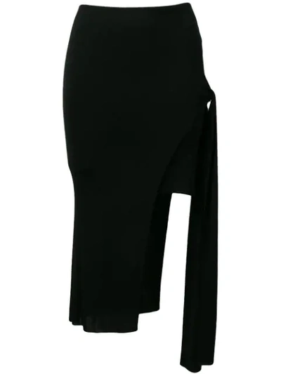 Jacquemus Asymmetric Gathered Skirt In Black