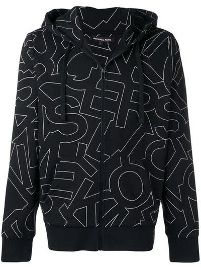 Michael Michael Kors Graphic Logo Print Hoodie In Black