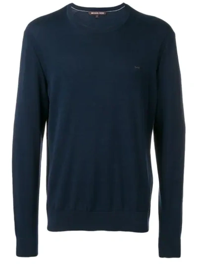 Michael Michael Kors Round Neck Jumper In Blue