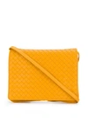 Bottega Veneta Intrecciato Weave Crossbody Bag In Marigold