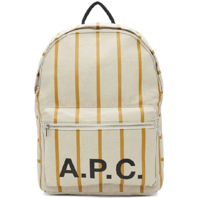 Apc A.p.c. Beige Construction Backpack In Ocre