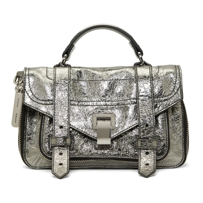 Proenza Schouler Silver Tiny Ps1and Messenger Bag In 1986 Dk Slv