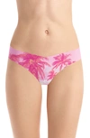 Commando Print Thong In Pink Palms