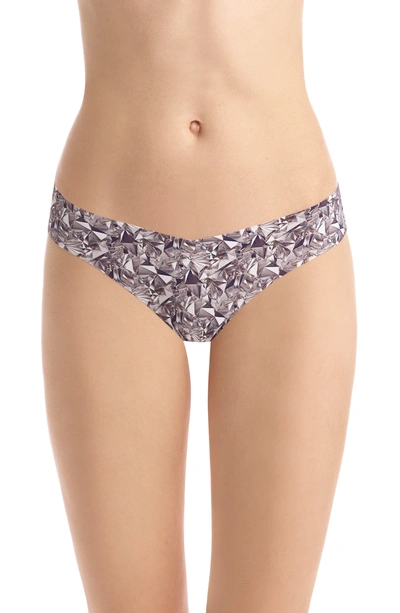 Commando Print Microfiber Thong In Diamonds