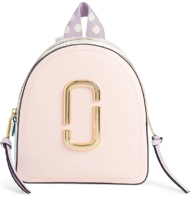Marc Jacobs Pack Shot Leather Backpack In Blush Multi