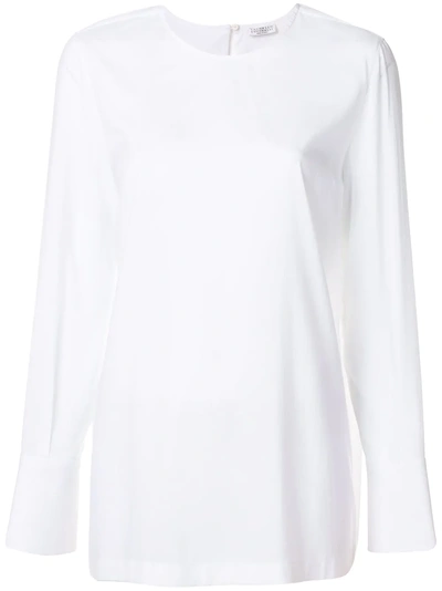 Brunello Cucinelli Wide Cuff Blouse In White