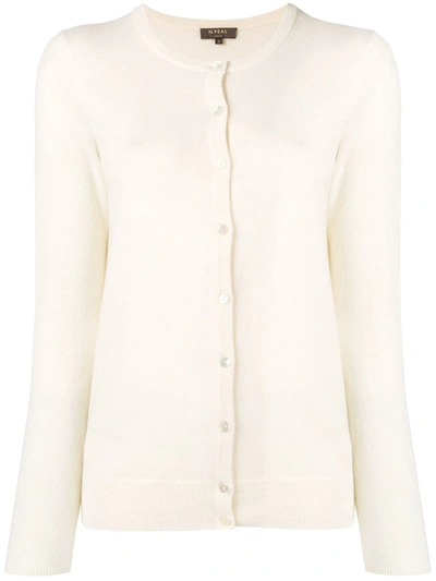 N•peal Round Neck Cardigan In White