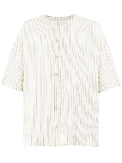 Toogood Short-sleeve Striped Shirt In White
