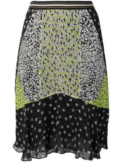 Dorothee Schumacher Panelled Floral Print Skirt In Black