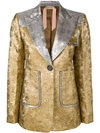 N°21 Contrast Embroidered Blazer In Gold