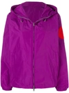 Moncler Logo Patch Windbreaker Jacket In Purple