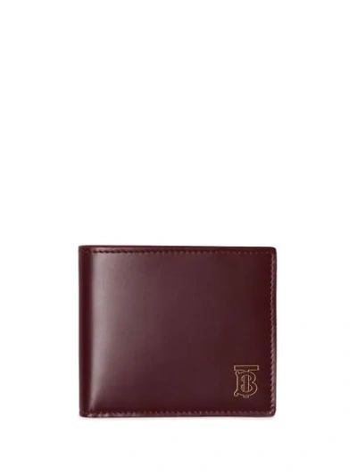 Burberry Monogram Motif Leather International Bifold Wallet In Red
