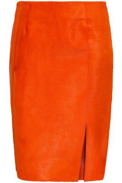 Diane Von Furstenberg Woman Calf Hair Skirt Orange