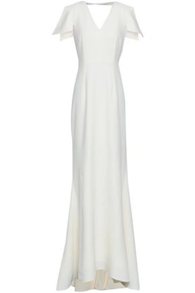 Safiyaa Cutout Crepe Gown In Ivory