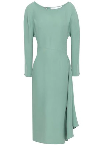 Valentino Woman Draped Silk-crepe Midi Dress Mint