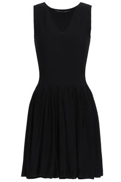 Antonino Valenti Woman Pleated Knitted Mini Dress Black