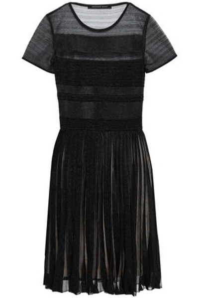 Antonino Valenti Woman Pleated Knitted Mini Dress Black