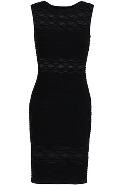 Antonino Valenti Woman Paneled Knitted Mini Dress Black