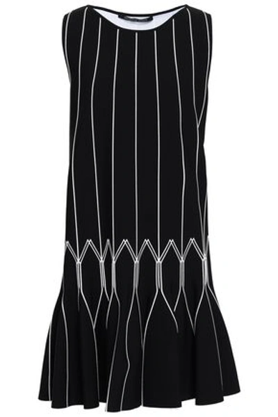 Antonino Valenti Woman Fluted Knitted Mini Dress Black