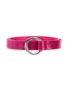 Carolina Herrera Double-buckle Snakeskin And Leather Belt In Pink