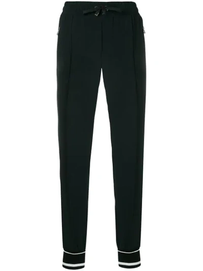 Dolce & Gabbana Striped Track Pants In Black