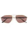 Balenciaga Brown Tinted Lens Rounded Sunglasses In Braun