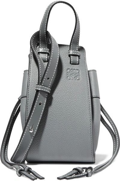 Loewe Hammock Dw Mini Textured-leather Shoulder Bag In Mid Denim
