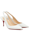 Christian Louboutin Clare 80 Patent-leather Slingback Pumps In W156 White